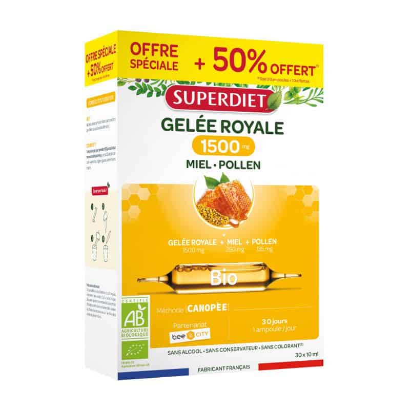 SUPERDIET -- Gelee royale  + 10 ampoules offertes