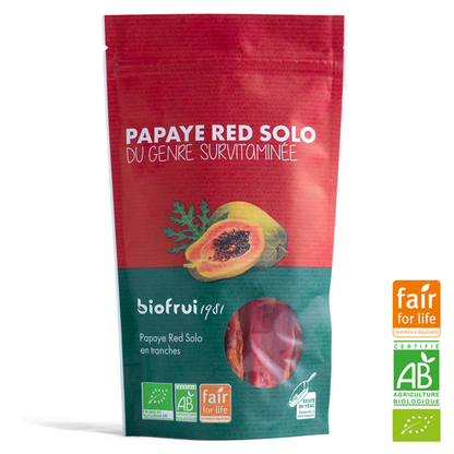 Papaye red solo bio et équitable séchée en tranches - 1