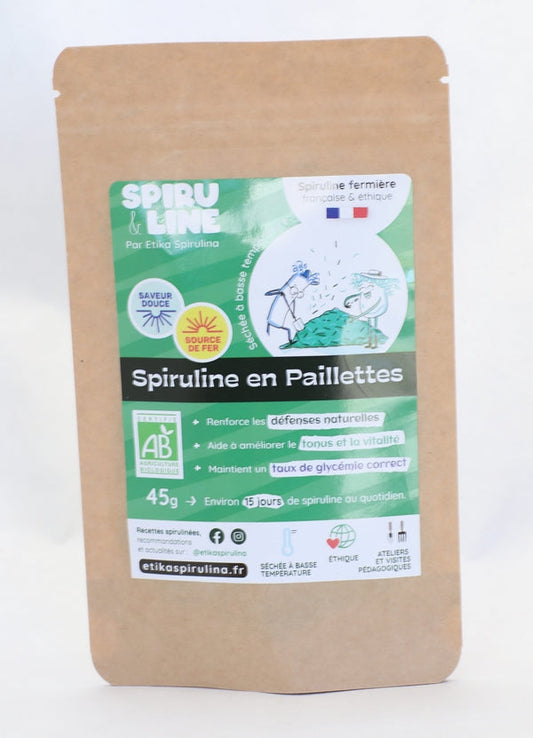 Spiru&Line -- Spiruline bio en paillettes (origine France) - 45 g